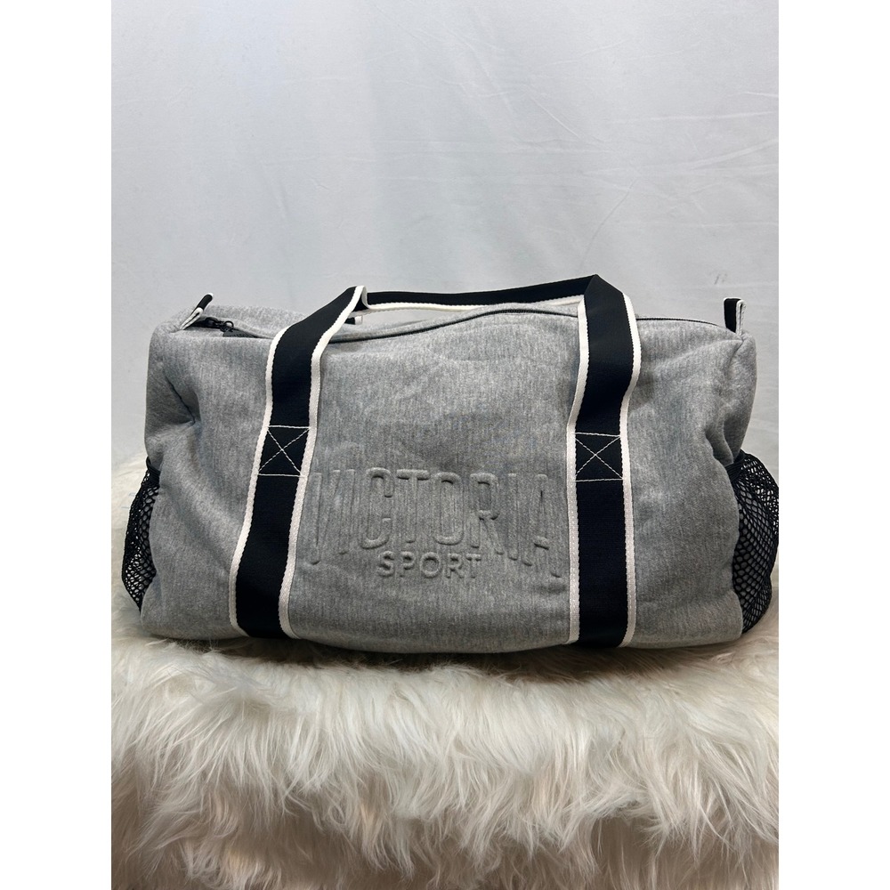 Victoria Sport Heather Gray Jersey‎ Duffel Bag Gym Travel Weekend Mesh Pockets